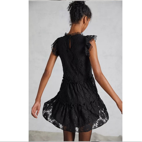 ANTHROPOLOGIE: Golden Floral Lace Dress - Picture 8 of 8